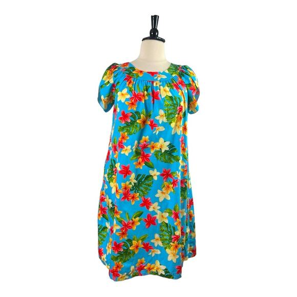 Puanani Dresses & Skirts - Puanani RJC Hawaiian Vintage Dress Tulip Sleeve Tropical Floral Women Size Large